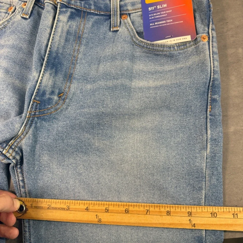 Levi's Jeans Mens 33x32 511 Slim Light Wash All Seasons Tech NEW $70